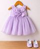 Blabber Sleeveless Floral Applique Detailed Knee Length Dress With Booties - Lavender