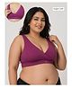 Zelena 92% Modal 8% Spandex Knit Solid Maternity Bra With Front Open Nursing Access -  Festival Fuchsia