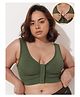 Zelena 92% Modal 8% Spandex Knit Solid Maternity Bra With Front Open Nursing Access - Forest Green