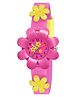 KIDSUN Floral Designed Analog Watch - Dark Pink