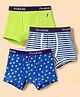 Pine Kids 100% Cotton Knit Striped Trunks Pack of 3 - Blue & Green