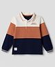 Babyhug 100% Cotton Knit Polo T-shirt With Full Sleeves and Outdoor Adventure Embroidery in Navy Blue