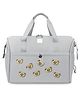 Winnies Premium Teddy Print Baby Diaper Bag for Moms Large Capacity Multi Compartments Bottle Pockets - Grey