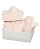 Masilo Cotton Blend Woven Pack Of 2 Bunny Face Embroidered Hooded Towel & Robe With Belt - Pink