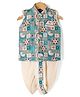 Dapper Dudes Cotton Silk Woven Sleeveless Ethnic Printed Kurta & Dhoti Co-Ordinating Set - Green