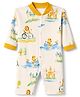 Junior Star Full Sleeves Royal Lion Printed Romper - White