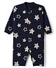 Junior Star Full Sleeves Stars Printed Romper - Navy Blue