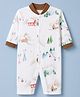 Junior Star Full Sleeves Ski Chalet Printed Romper - White