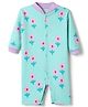 Junior Star Full Sleeves Floral Printed Romper - Mint