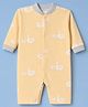 Junior Star Full Sleeves Swans  Printed Romper - Yellow