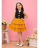 Cutecumber Woven Sleeveless Polka Dots Printed Dress - Mustard
