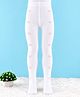 Cute Walk by Babyhug Knit Anti Bacterial Regular Tights With Bow Design - White