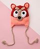 MayRa Knits Hand Knitted Woven Animal Designed Cap - Peach Circumference - 41 Cms