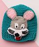 MayRa Knits Hand Knitted Woven Animal Designed Cap - Blue Circumference - 25 Cms