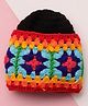MayRa Knits Hand Knitted Granny Square Crochet Designed Beanie - Black - Circumference - 25 Cms