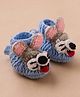 MayRa Knits Bunny Designed Hand Knitted Booties - Blue