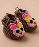MayRa Knits Bunny Designed Hand Knitted Booties - Brown