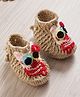 MayRa Knits Hand Knitted Abstract Designed Booties - Beige
