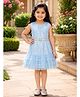Saka Designs By Sapna Woven Sleeveless Shimmer Detailed Tiered Dress - Blue