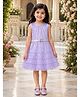 Saka Designs By Sapna Woven Sleeveless Shimmer Detailed Tiered Dress - Purple