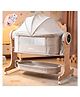 BAYBEE Wooden 3 in 1 Electric Baby Cradle Convertible Cot & Bassinet | Bedside Crib for Baby with 3 Height Adjustable & 5 Swing Modes | Playard for Baby with Bluetooth, Music & Lockable Wheels
