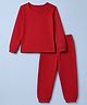 Pine Kids Cotton Mix Knit Solid Vest & Pant Thermal Set with Full Length in Dark Red