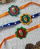 Krisha's KALACAREE set of 3 Popsicke  rakhi  - Multicolour