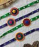 Krisha's  KALACAREE set of 4cup cake rakhi l- Multicolour