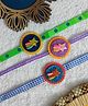 Krisha's  KALACAREE set of 3 star and shimmer  rakhi l- Multicolour
