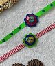 Krisha's  KALACAREE set of 2 smily face  rakhi  - Multicolour