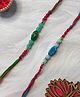 Krisha's KALACAREE set of 2 stone rakhi  -Multicolour