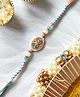 Krisha's KALACAREE Peach and blue jadtar rakhi -Peach