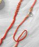 Krisha's KALACAREE Crystal bhaiya bhabhi rakhi - lumba set orange  -Orange
