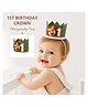 Babliss 1st Wild Safari Cake Smash Birthday Crown Photography Prop | Pack of 1 | Dark Green