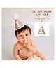 Babliss 1st Birthday Linen Jute Hat with Pom-Pom Photography Prop | Pack of 1 | Brown