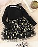 Mark & Mia Winter Frock with Full Sleeves and Daisy Print in Black