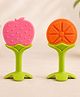 Badal Kidz Baby Silicone Teether, Fruit Teether for Toddlers,100% Food Grade Silicone Teether, Non-Toxic & Latex Free for Baby, (Pink & Orange)