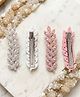 Daizy Set Of 2 Stone Embellished Alligator Hair Clips - Silver