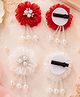Daizy Set Of 2 Pearl & Floral Applique Detailed Alligator Hair Clips - White