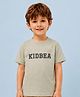 Kidbea Cotton Knit Half Sleeves Brand Name Printed Tee - Grey