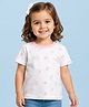 Kidbea Cotton Knit Half Sleeves Sea Life Printed Tee - White