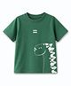 Kidbea Cotton Knit Half Sleeves Dinosaur Printed Tee - Dark Green