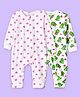 Kidbea Cotton Woven Pack Of 2 Full Sleeves Hearts & Dinosaur Printed Rompers - White