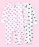 Kidbea Cotton Woven Pack Of 2 Full Sleeves Hearts & Stars Printed Romper - White