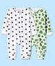 Kidbea Cotton Woven Pack Of 2 Full Sleeves Leaves & Stars Printed Romper - White