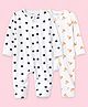 Kidbea Cotton Woven Pack Of 2 Full Sleeves Pizza & Stars Printed Romper - White