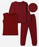 Pine Kids Cotton Blend Knit Thermal Set with Full Sleeves in Maroon
