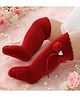 Flaunt Chic Bow Applique Detailed Socks - Red