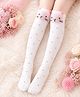 Flaunt Chic Cat Face & Polka Dots Printed Socks - Pink