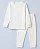 Pine Kids Cotton Mix Knit Full Sleeves Thermal Inner Wear Set - White